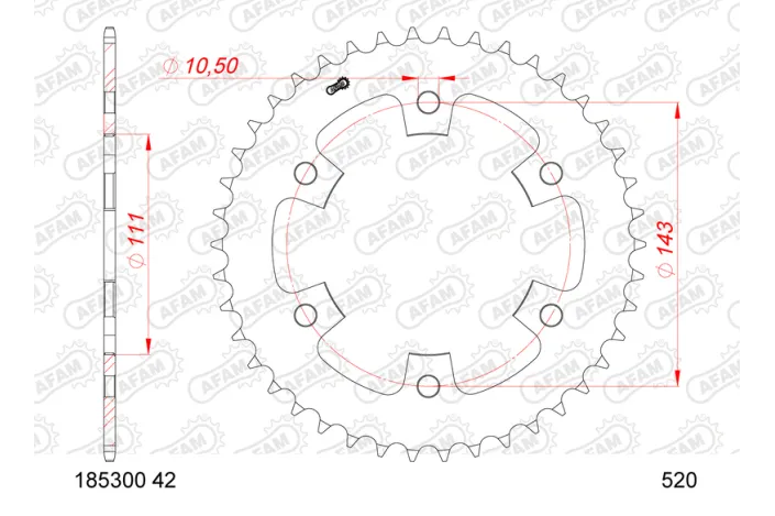 Couronne AFAM acier standard 185300 - 520