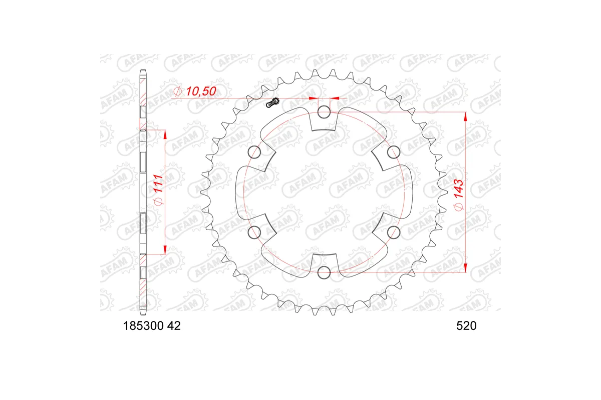 Couronne AFAM acier standard 185300 - 520