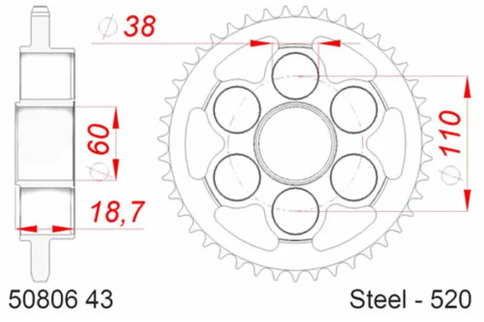 Couronne AFAM acier standard 50806 - 520