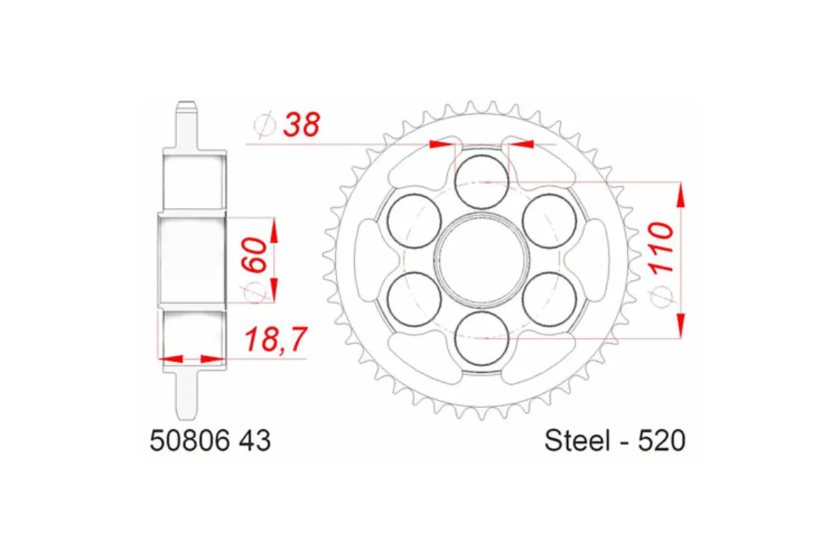 Couronne AFAM acier standard 50806 - 520