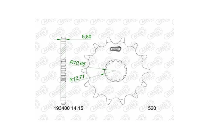 Pignon AFAM acier standard 193400 - 520