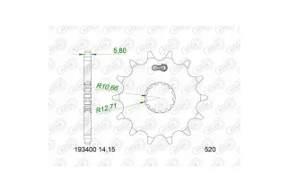 Pignon AFAM acier standard 193400 - 520