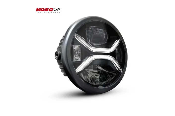 KOSO LED XENITH Headlight, Black, Side Mount