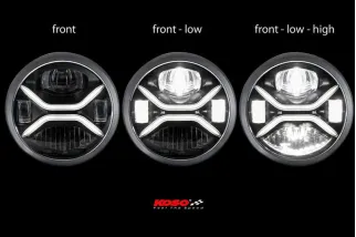 KOSO LED XENITH Headlight, Black, Side Mount