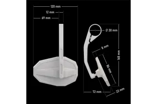 HIGHSIDER smart STRAIGHT handlebar end mirror, long