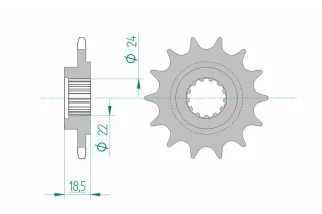 Kit chaîne AFAM 520XSR 43/14 super renforcé - Pignon arrière standard 16606