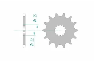 Kit chaîne AFAM 520XSR 46/14 super renforcé - Pignon arrière standard 16606