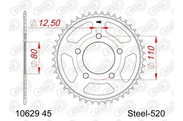 Couronne AFAM acier standard 10629 - 520