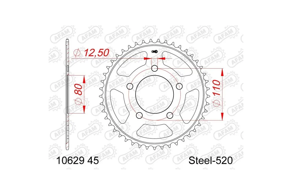 Couronne AFAM acier standard 10629 - 520