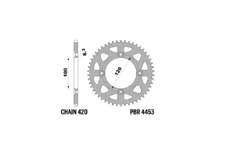Couronne PBR Racing aluminium ultra-light 4453 - 420