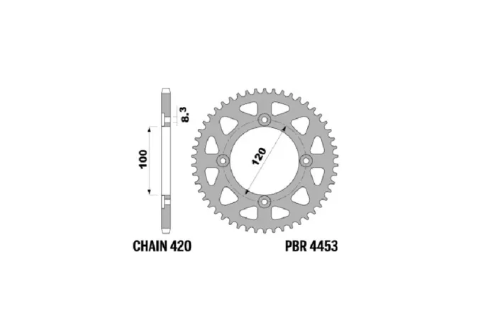 Couronne PBR Racing aluminium ultra-light 4453 - 420