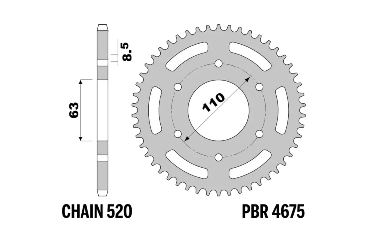 Pignon PBR acier standard 4675 - 520