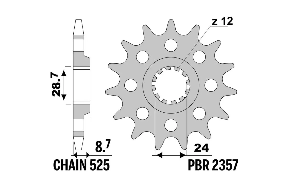 Pignon PBR acier standard 2357 - 525