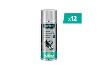 Vernis argent MOTOREX Colour Spray - 500 ml x12