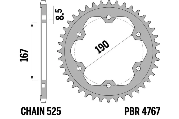 Couronne PBR acier standard 4767 - 525