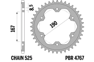 Couronne PBR acier standard 4767 - 525