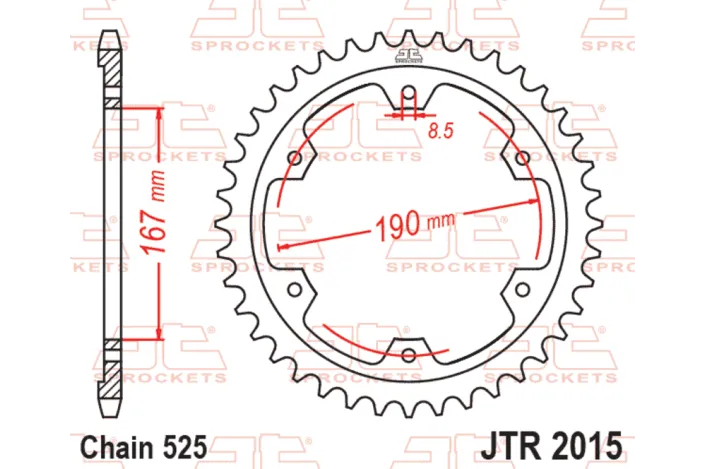 Couronne JT SPROCKETS  acier standard 2015 - 525