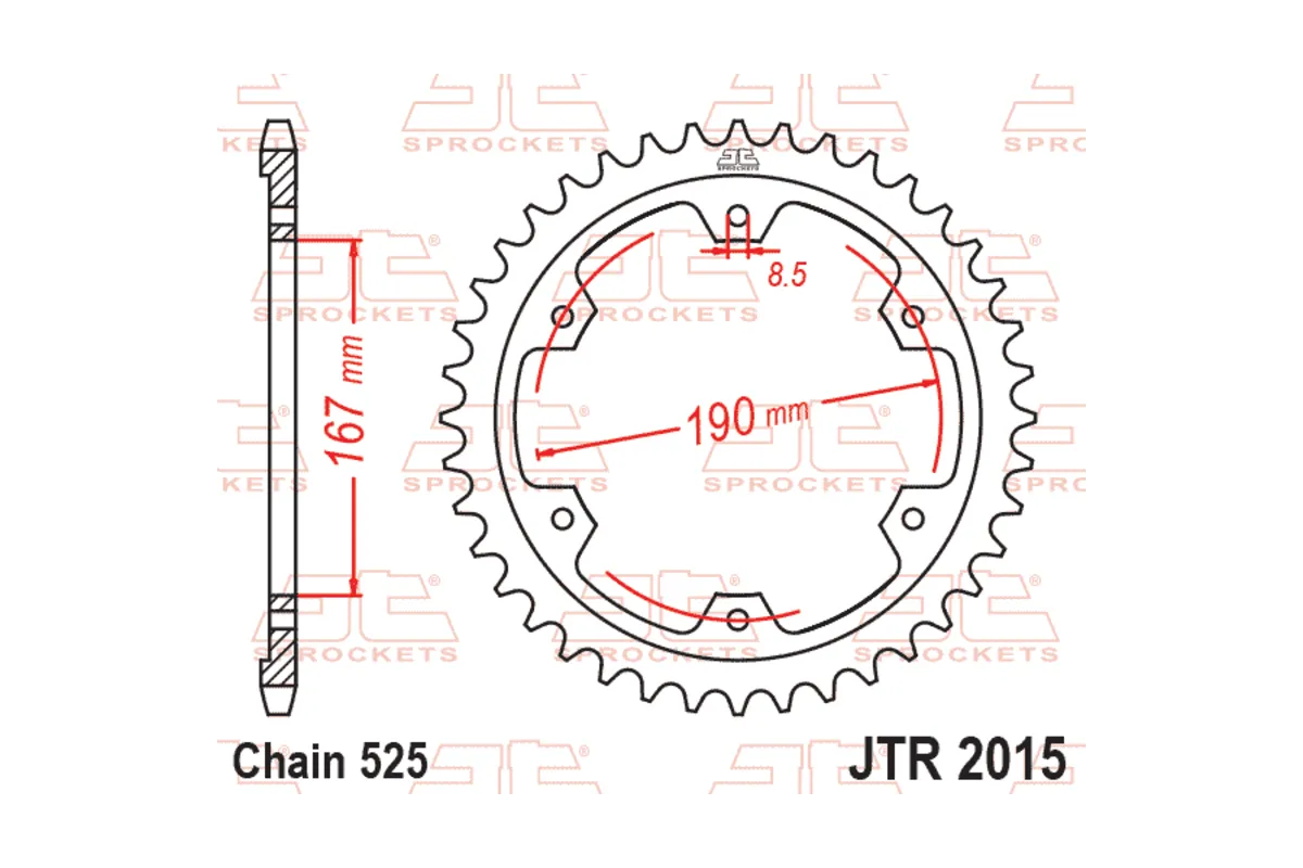 Couronne JT SPROCKETS  acier standard 2015 - 525