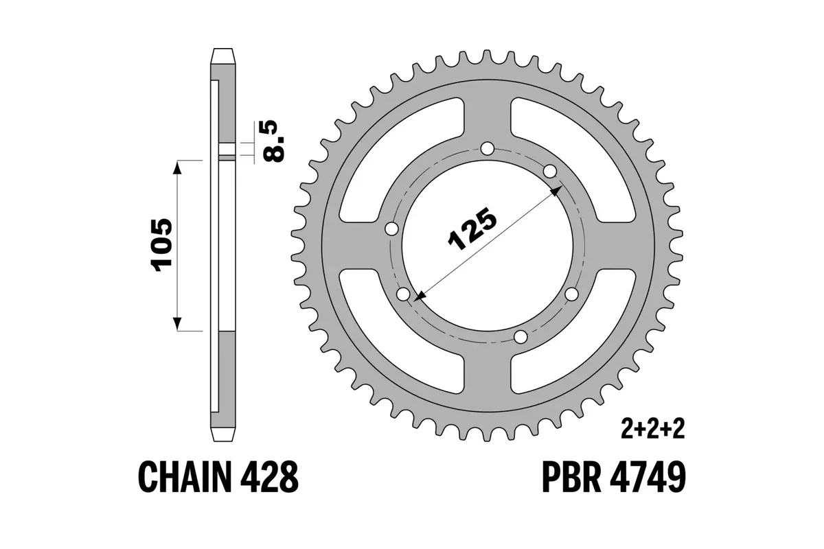 Couronne PBR acier standard 4749 - 428
