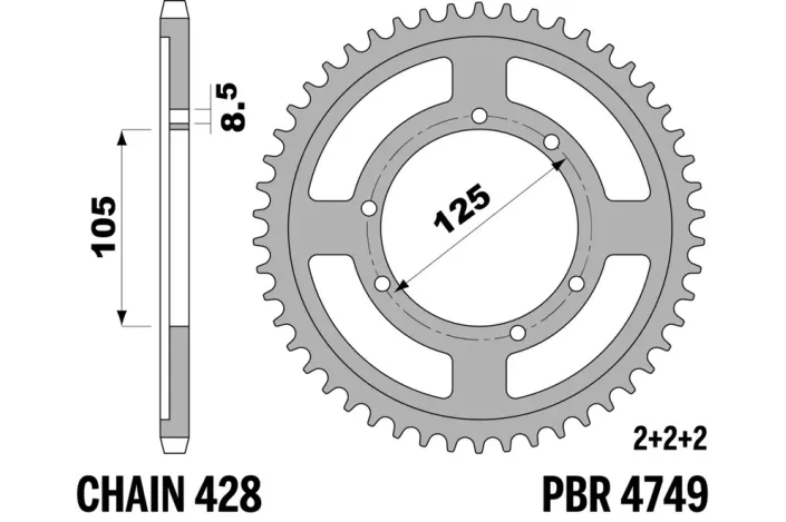 Couronne PBR acier standard 4749 - 428