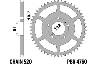 Couronne PBR acier standard 4760 - 520