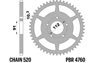 Couronne PBR acier standard 4760 - 520