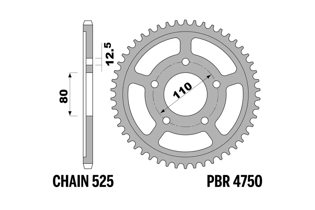 Couronne PBR acier C45 standard 4750 - 525