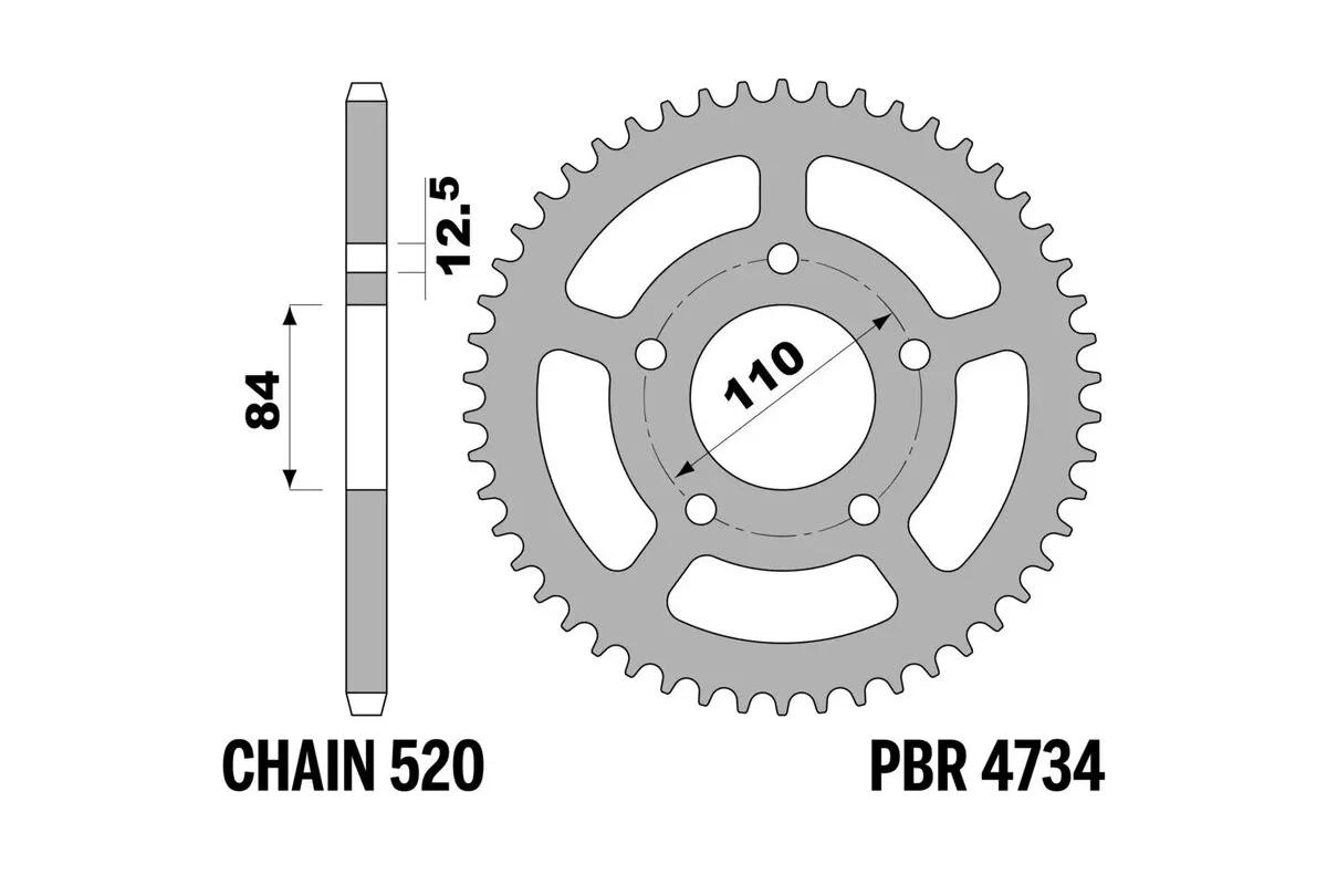 Couronne PBR acier C45 standard 4734 - 520
