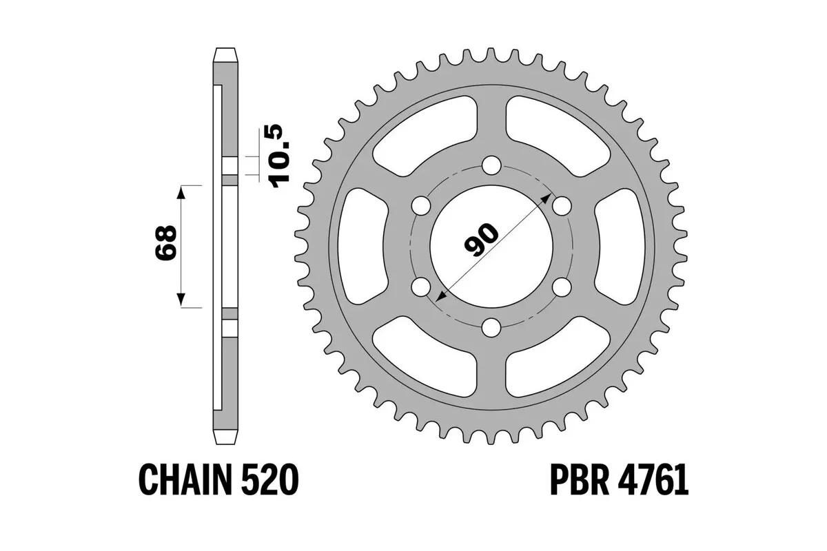Couronne PBR acier C45 standard 4761 - 520