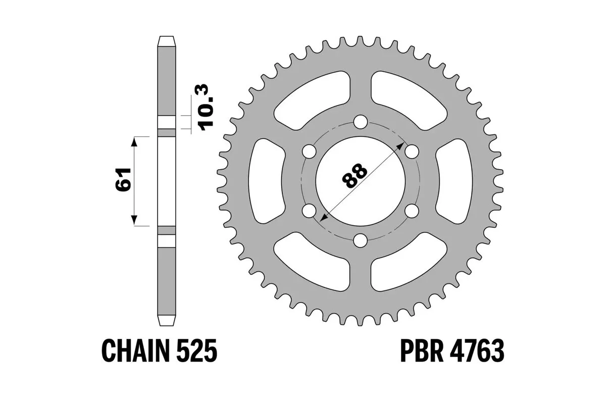 Couronne PBR acier C45 standard 4763 - 525