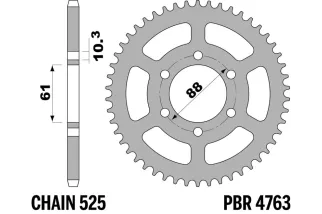 Couronne PBR acier C45 standard 4763 - 525