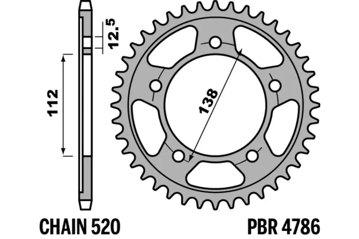 Couronne PBR acier C45 standard 4786 - 525
