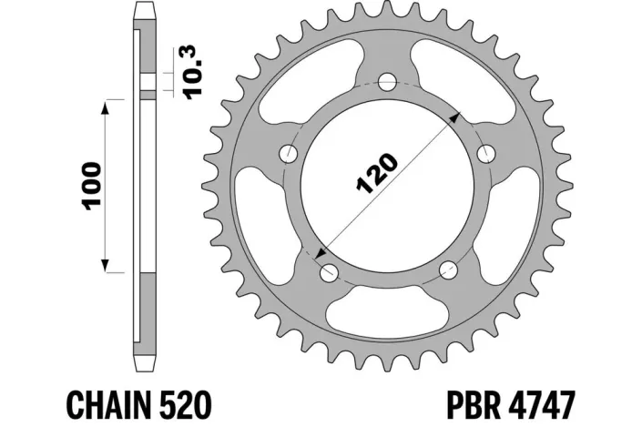 Couronne PBR acier C45 revenu 4747 - 520