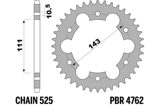 Couronne PBR acier C45 standard 4762 - 525