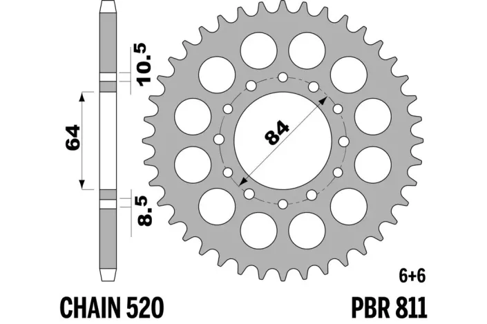 Couronne PBR acier C45 standard 811 - 520