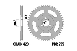 Couronne PBR acier standard 255 - 420