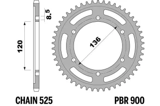 Couronne PBR acier C45 standard 900 - 525