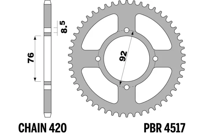Couronne PBR aluminium ultra-light 4517 - 420