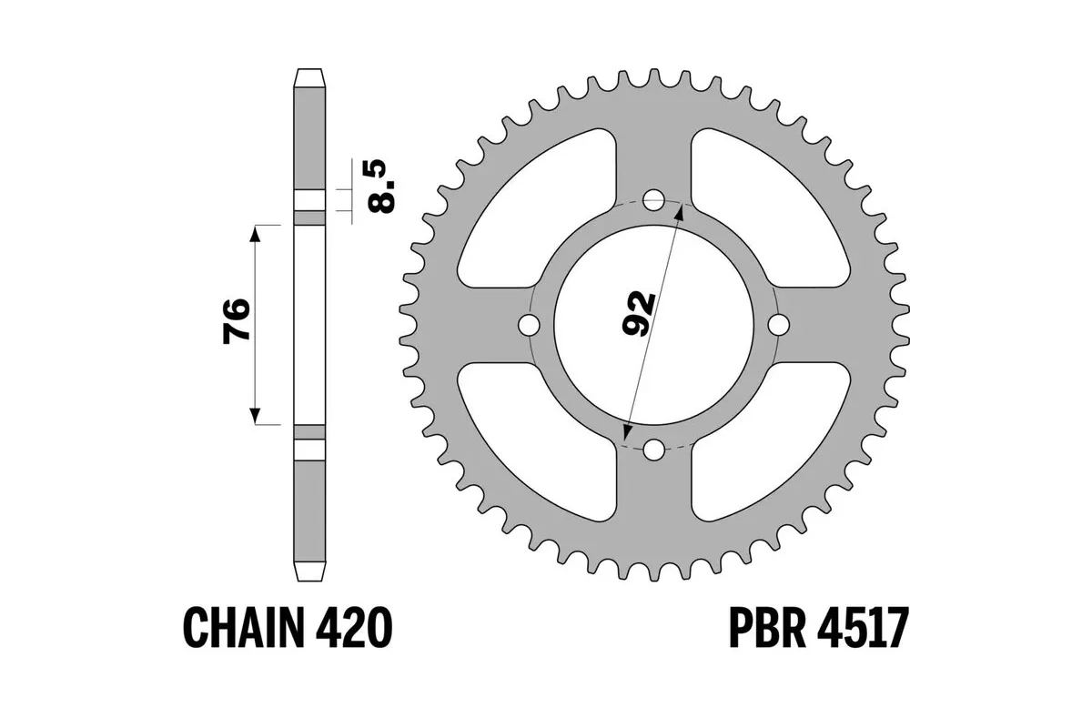 Couronne PBR aluminium ultra-light 4517 - 420