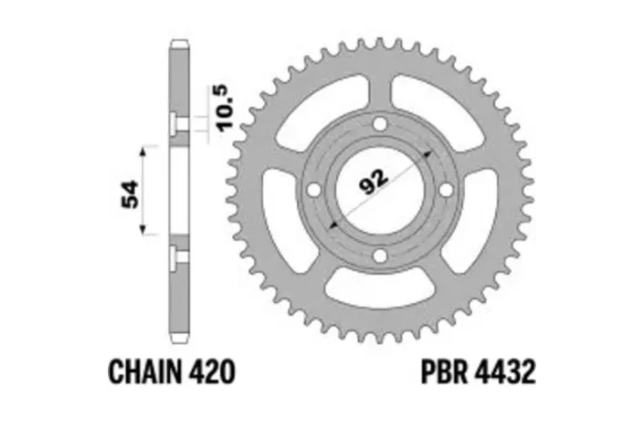 Couronne PBR acier standard 4432 - 420