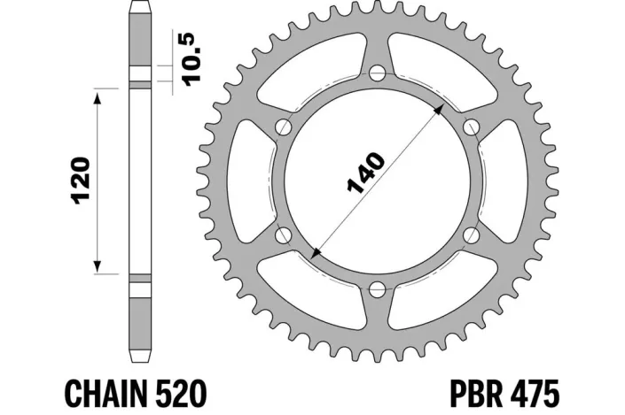 Couronne PBR acier standard 475 - 520