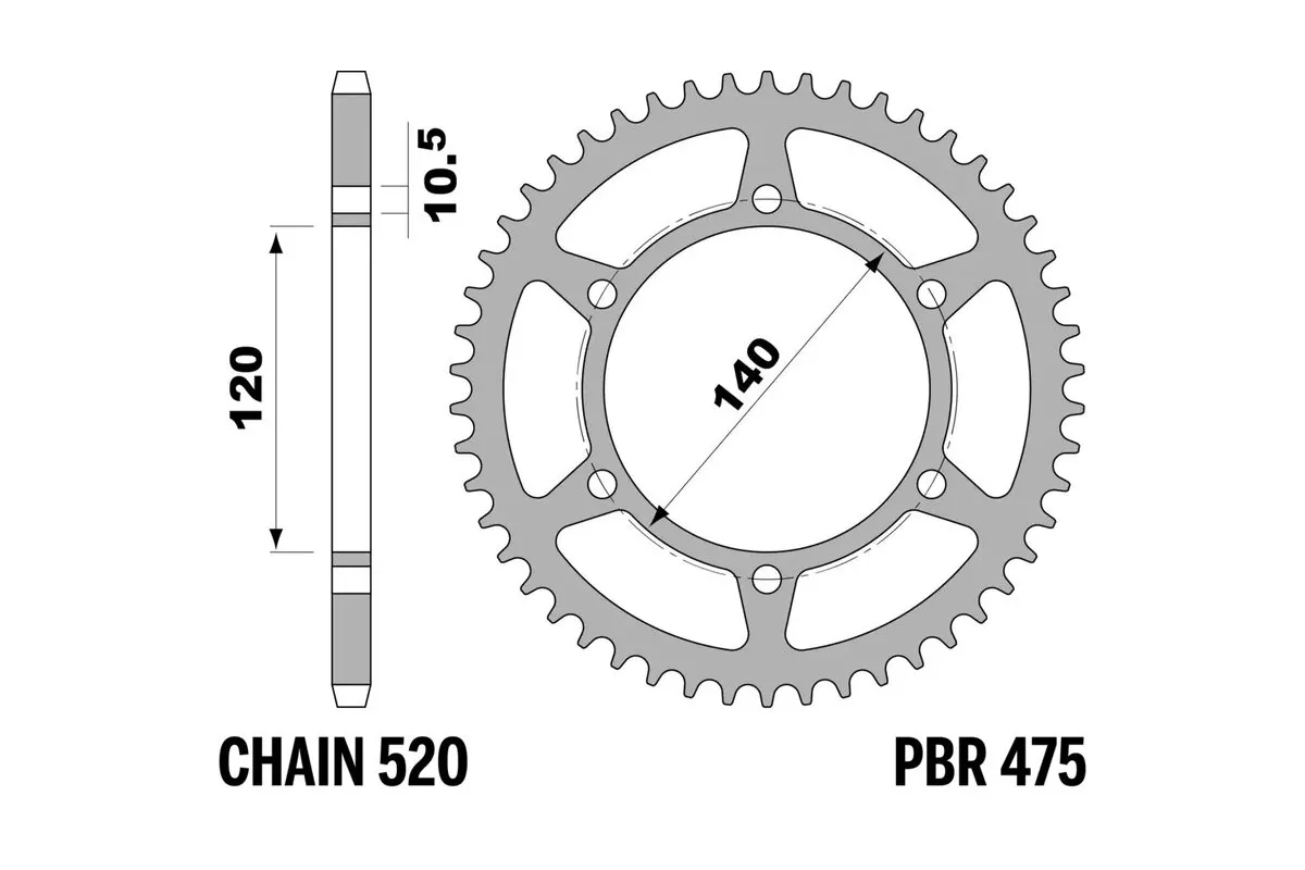 Couronne PBR acier standard 475 - 520