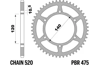 Couronne PBR acier standard 475 - 520