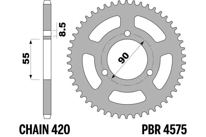 Couronne PBR acier standard 4575 - 420