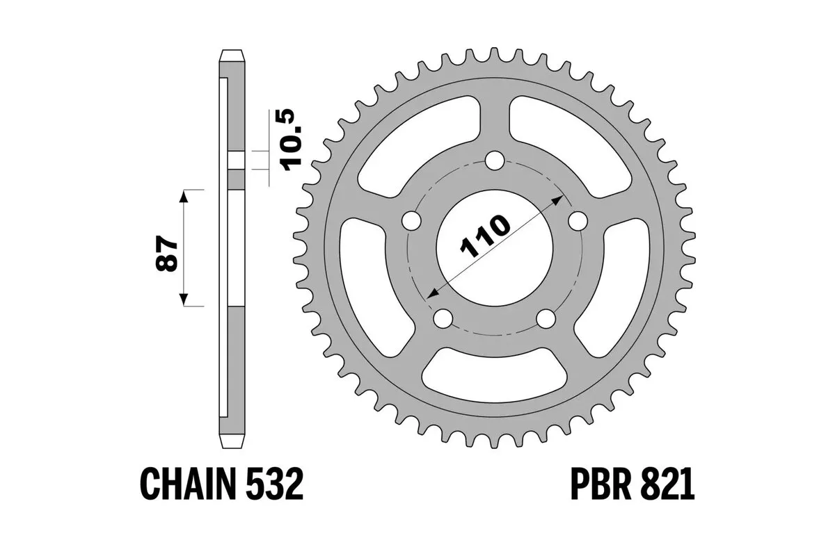 Couronne PBR acier C45 standard 821 - 532