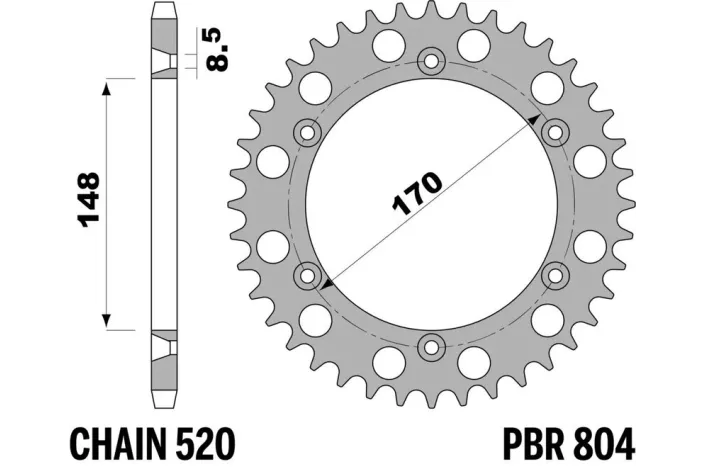 Couronne PBR aluminium ultra-light 804 - 520