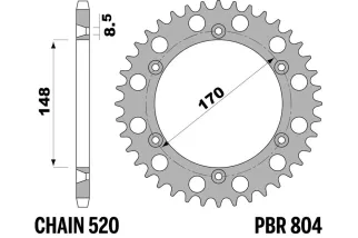 Couronne PBR aluminium ultra-light 804 - 520