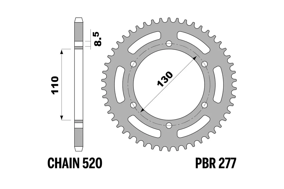 Couronne PBR acier C45 standard 277 - 520
