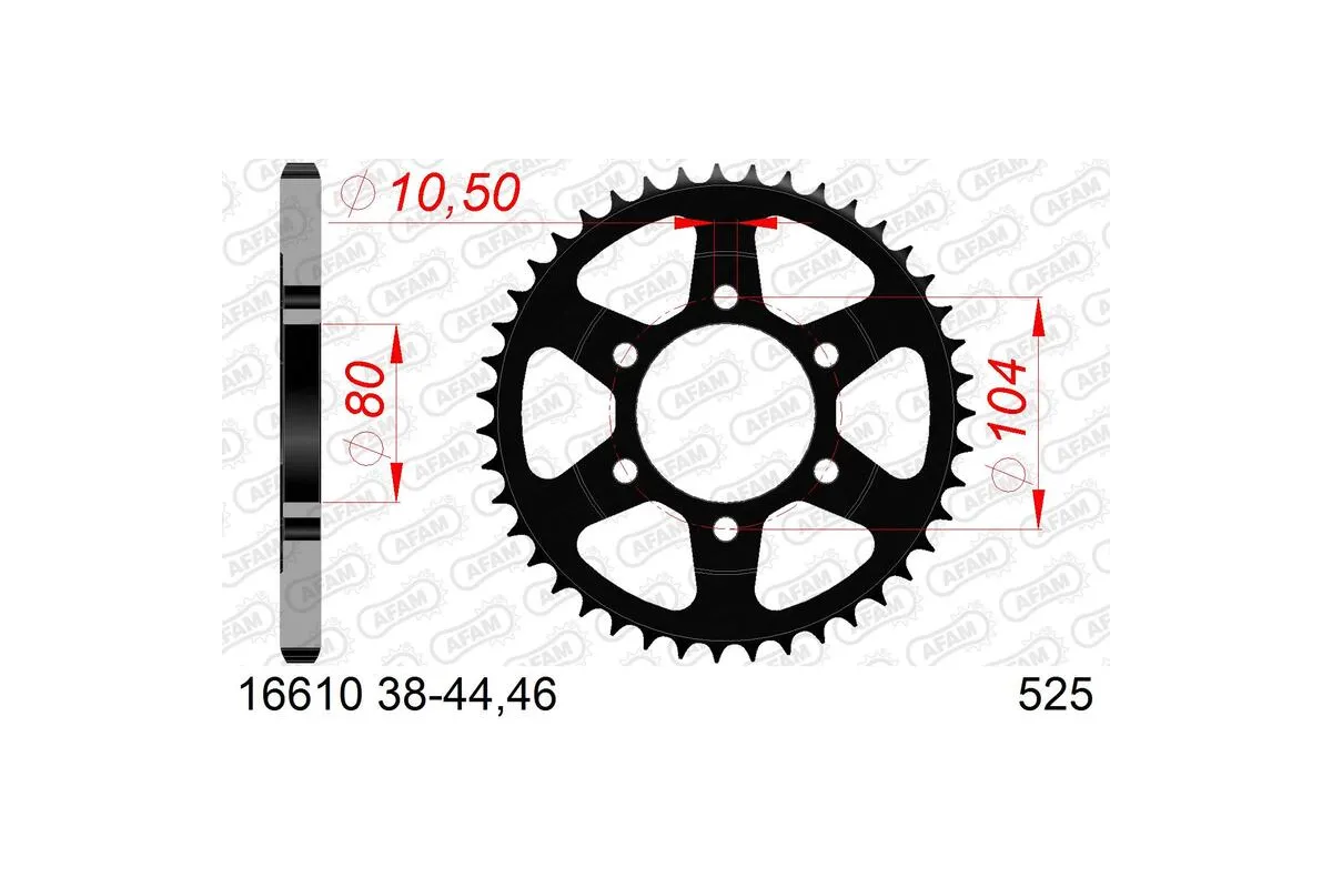 Couronne AFAM acier standard 16610 - 525