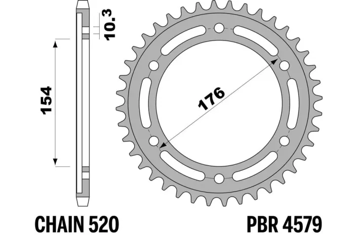 Couronne PBR aluminium ultra-light anodisé dur 4579 - 520